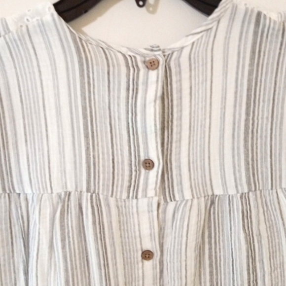 JESSICA SIMPSON GIRLS BLACK WHITE STRIPE BACK BUTTON DOWN DRESS SIZE 7-8 NWT - Picture 4 of 9